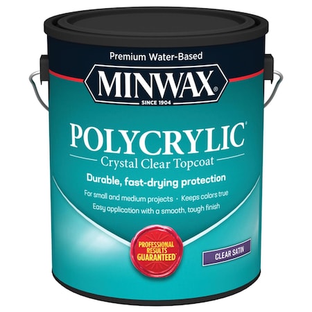 Polycrylic Minwax Polycrylic Satin Crystal Clear Water-Based Polyurethane 1 gal 13333000